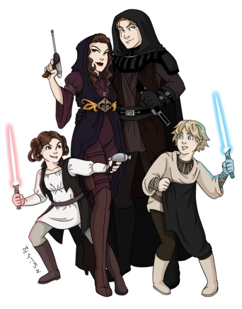 dark-wesley:From our family to yours- Happy Star Wars Day! May the Fourth Be With You!(Art by ~mscui