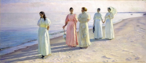 la-belle-epoche: Michael Ancher (Danish, 1849-1927) A Stroll on the Beach, 1896 Oil on canvas Skagen