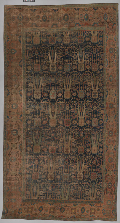 Carpet with Repeating Tree Design via Islamic ArtMedium: Cotton (warp and weft), wool (pile asymmetr