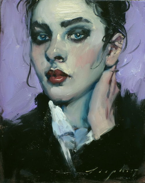 Malcolm T Liepke (American, b. 1953, Minneapolis, MN, USA) - Smoky Eyes, 2017  Paintings: Oil on Can