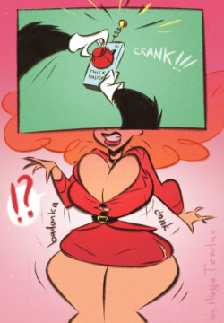 Miss Sara Bellum - Thighter, Shorter, Thiccer, Stronker   - Cartoon PinUp Sketch  By popular demand on yesterdays pinup. Glad we are on the same page :)Miss Hourglass once again. Here are a couple of previous ones - in Sketches and in Wet PinUp.Newgrounds