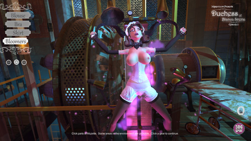 3dgspot:Duchess 2 screenshots.  Lady Blaine experiments on Muzette with her alchemic aphrodisia perf