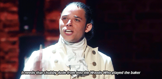 getloveforit:  The cast of Hamilton introducing host James Corden at the Tony Awards