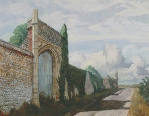 Geoffrey Scowcroft Fletcher (1923 - 2004) - Waxham Priory, Norfolk. 1991. Oil on canvas.