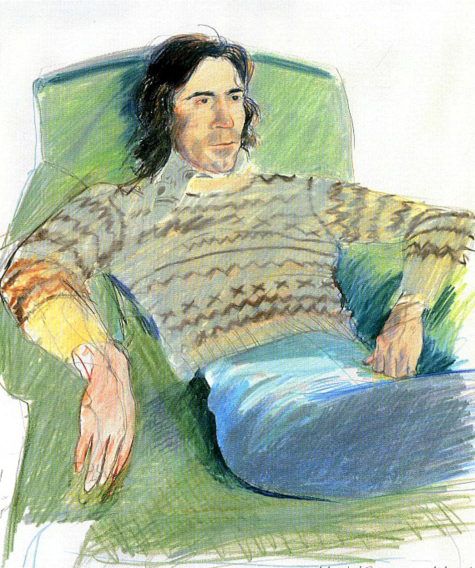 thenewloverofbeauty:  Ossie Clarke by David Hockney  (1970)  Drawing