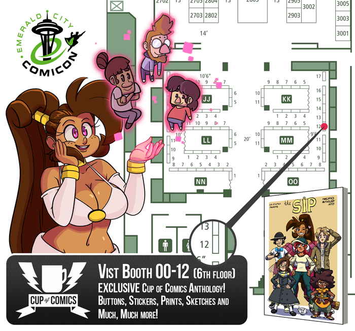 cupofcomics:
“Hey Teacups!
Come by and join us at the Cup of Comics booth during emeraldcitycomicon March 27 - 29th! We’ll be stationed on the 6th Floor at Booth 00-12!
We will be selling our 1st Comic Anthology: The SiP, alongside various Buttons,...
