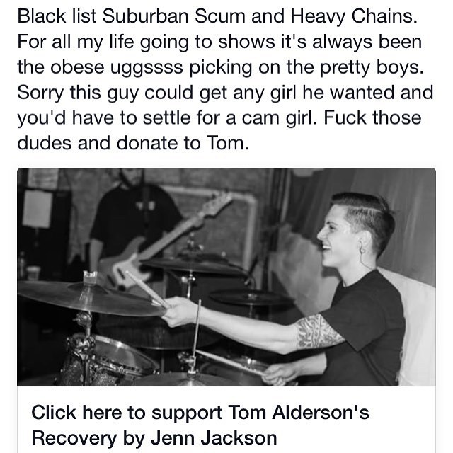 Fuck #SubScum and #HeavyChains #blacklist Go Donate for Tom.