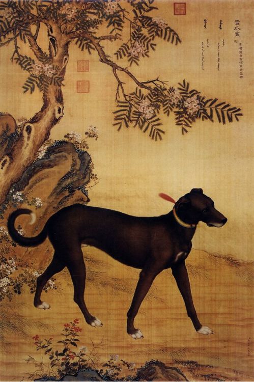 livesunique:新年快乐 ,  Xīn Nián Kuài Lè ,  Happy New Year ! “Ten Prized Dogs” series of silk scroll pai