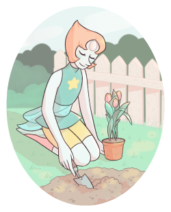 studioelaari:  First fan art I’ve done for this show, have a Pearl planting some nice tulips 