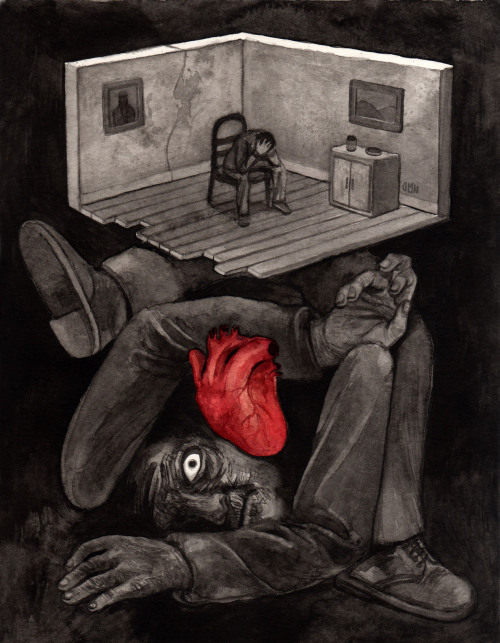 fuckyeahillustrativeart: The Tell-Tale Heart by Darío Mekler Illustration for story by Edgar 