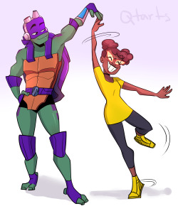 Qtarts:  Dance! If It Wasn’t Clear, Raph And April Are Doing The Dirty Dancing