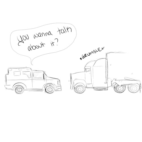 failsnail:  little-miss-masquerade:  little-miss-masquerade:  medicwildriderprime:  iopele:  deadendclinic:  autobotprime:  biozonic:  autobotprime:  robotsandramblings:  the idea that Optimus just sits in truck mode when he’s really pissed and/or giving