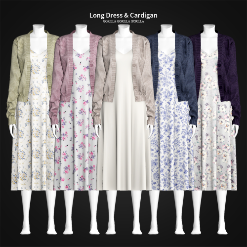 Long Dress &amp; Cardigan is released publicly!Full BodyNew MeshAll LOD’sShadow MapNormal 