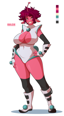 muy-mal:  Nearly a whole year has passed since I posted my martian OC, Sweet Pea.  Well, I decided to revisit the concept and give Sweet Pea some company. Introducing Sweet Pea’s cousin, Dulcie.  She was created solely to give my Mal-Gal roster some