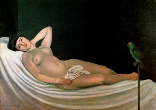 tri-ciclo:Félix VallottonWoman with a Parrot, 1909/13Oil on cardboard
