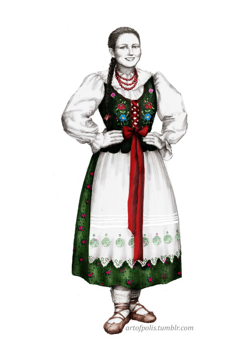 Maiden from Żywiec Beskids. part of the “Folk costumes: Upper Silesia and beyond” project.By Paulina