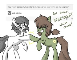 ask-hiimine:  askcminus:  Go check out ask-hiimine! She’s awesome!   + Horse Pun Moral of the story, don’t be racists kids! Yall should check out AskCMinus! She’s passing!  xD!