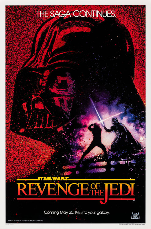 humanoidhistory:1982 poster for Revenge of the Jedi. Artwork by Drew Struzan.