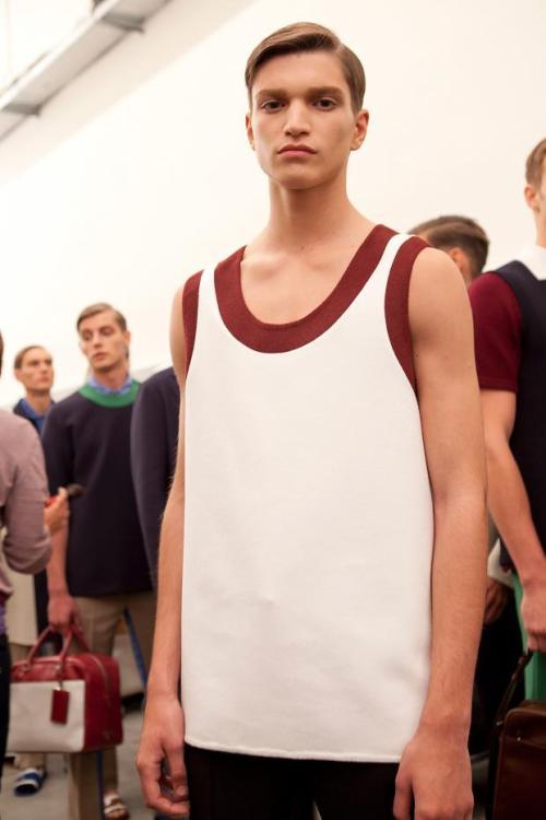homme–models:  Alexander Ferrario | Prada S/S 2013 Backstage