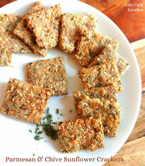 Parmesan &amp; Chive Sunflower CrackersSimple, scrumptious, flourless &amp; grain-free - these chees