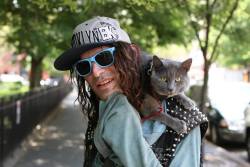 worthlessandspooky:  therealdjqualls:  humansofnewyork:  &ldquo;I found him in the trash. I named him Shadow because he followed me everywhere.&rdquo;  This cat can talk?  omg.