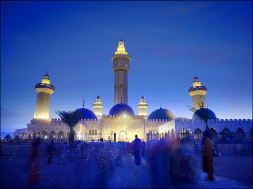 Great Mosque - Touba, SenegalOne of the largest mosques in Africa, The Great Mosque of Touba, is lit