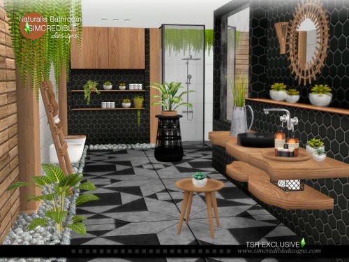 Naturalis Bathroom By SIMcredible!designs | Available at TSR. Now you can decorate your entire sims 