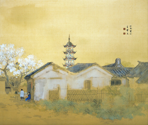 Calm Spring in Jiangnan    -   Takeuchi Seiho,  1921Japanese, 1864 - 1942Colour on Silk   , 728 mm (