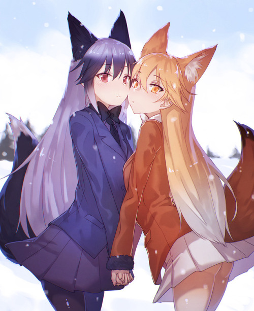 ✧･ﾟ: *✧ Foxes in their Mating Season ✧ *:･ﾟ✧♡ Characters ♡ : Silver Fox ♥ Ezo Red Fox♢ Anime ♢ : Kem