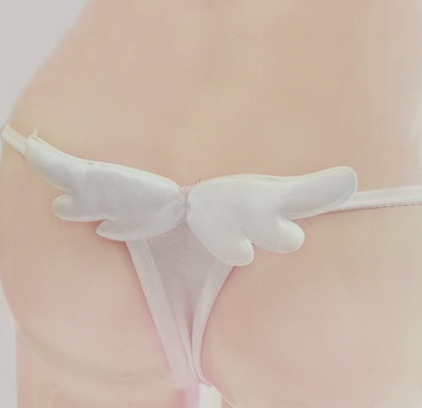 coquettefashion:  White Angel Wings Thong 