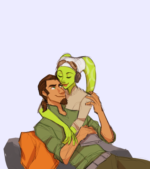 letoscrawls:Kanan and Hera taking a break from babysitting the crew 