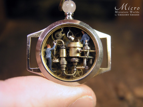  My latest piece, a miniature factory which converts tiny pieces of stone into gold. All the machine