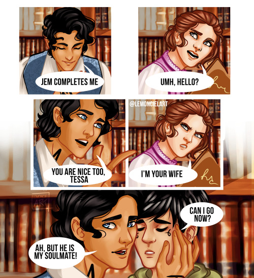 lemoncielart:Jem, Will and Tessa are characters from The Shadowhunter Chronicles by @cassandraclare 