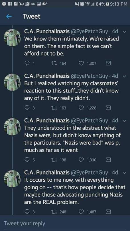 brunhiddensmusings:kiwilemonteanonsense:brownalistair: This thread is a few years old but it bears repeating. I’m tired of being treated as if I am invisible. Listen to Jewish voices when we talk about fascism. I am begging you.     The widely accepted