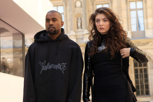 thelordeswork:Lorde and Kanye West arriving to Dior’s 2015/16 show