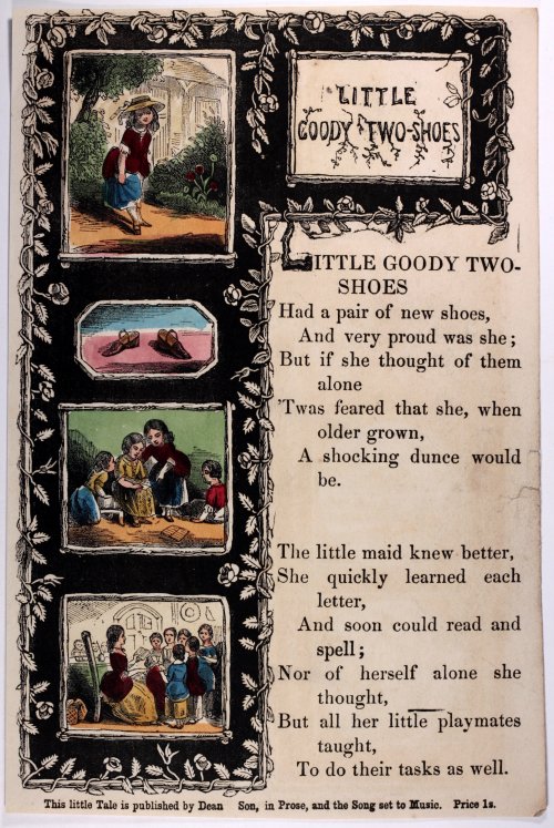 Little Goody Two Shoes  original hand coloured rhyme c1855 Dean &amp; Sons London