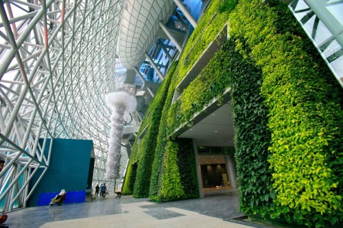 Inside Seoul City Hall with vertical garden walls, Seoul, South Korea via reddit