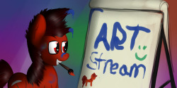 mars-miner:  Click the pic for the stream! I’m actually doing the daily stream thats in my blog description XD Streaming my first commission by Knight Smile! 