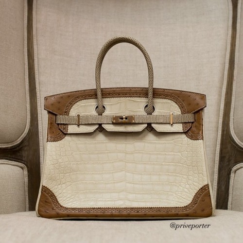 This Hermes 35cm Grand Marriage Birkin is fit for a queen! For price and purchase inquiries only, pl