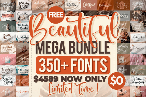 353 Beautiful Fonts Mega Bundle by Perspectype