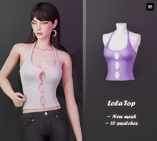 xtonsims: Lola TopOriginal mesh10 swatchesBG compatibleAll LODsHQ compatibleDL (Patreon FREE!)