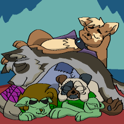 ask-wisp-the-diamond-dog:  Canine pile~  