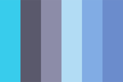 color-palettes:Carbink - Submitted by Dygii#38ccec #5a596c #8c8ca8 #b2dcf4 #81ace4 #6b8ccc