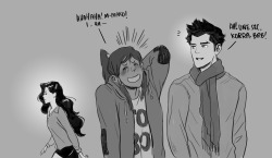 yvonnism:  I am still swooning over this canon couple. If Korra were to realize her dawning bisexuality, this is how it would look like in an alternate universe. Asami is smooth af lol  &lt; |D&rsquo;&ldquo;&rdquo;&ldquo;&rdquo;&rsquo;