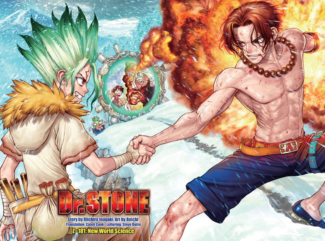 One Piece Archive Dr Stone Chapter 181 Cover Page Featuring Ace