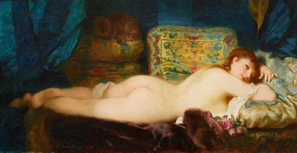 artbeautypaintings:  Odalisque - Charles Edouard Boutibonne  