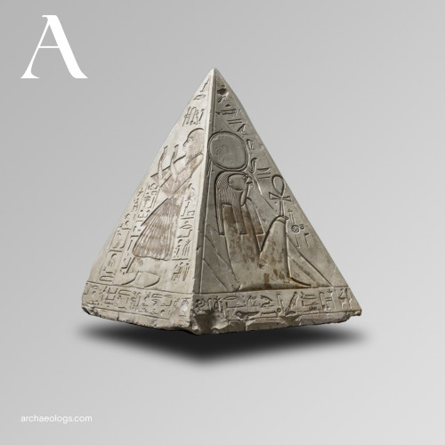 The limestone Pyramidion of Ramose, from the top of the tomb of the ‘Necropolis Scribe’. Scenes on a