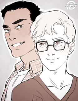 sparkelingsparkles:Hi everyone !I recently got @reapersun ’s last book “This Vacant Body”,  and they offered a doodle for patrons preordering their book. So OBVIOUSLY I asked for Théo and David from my story Pine Needles Craving and… LOOK