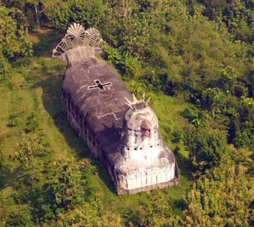 abandonedandurbex:Church in Indonesia that looks suspiciously like a chicken [700 x 625]Source: http