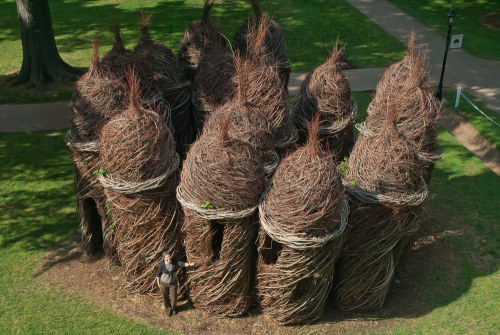 Patrick Dougherty (American, b. 1945, OK, USA) - 1: Spinoffs, 1990 (DeCordova Museum and Sculpture P